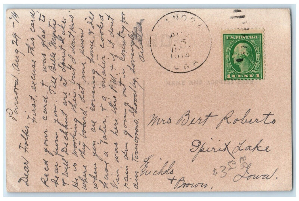 1914 View On Coon River Panora Iowa IA Carpenter RPPC Photo Antique Postcard