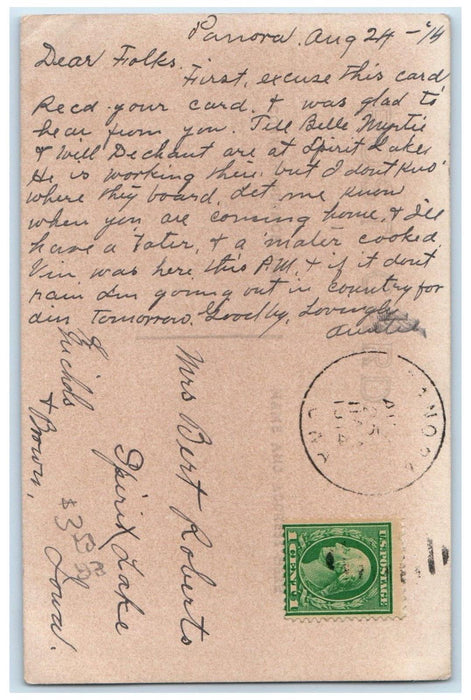 1914 View On Coon River Panora Iowa IA Carpenter RPPC Photo Antique Postcard