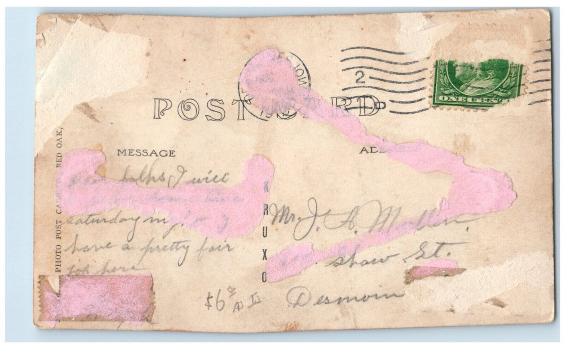 1912 High School Building Campus Osceola Iowa IA RPPC Photo Antique Postcard