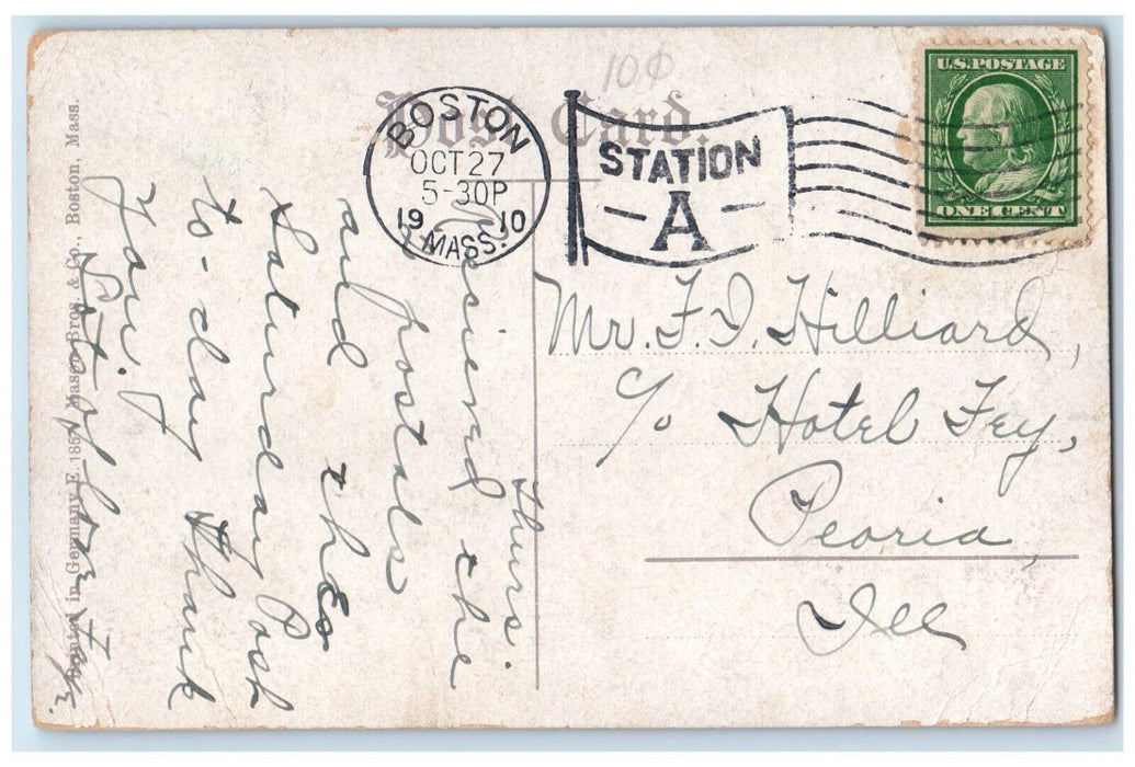 1910 Carney Hospital Exterior Building Road South Boston Massachusetts Postcard