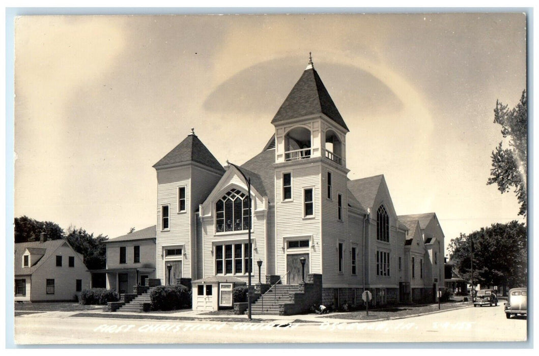 c1950's First Christian Church Cars Osceola Iowa IA RPPC Photo Vintage Postcard