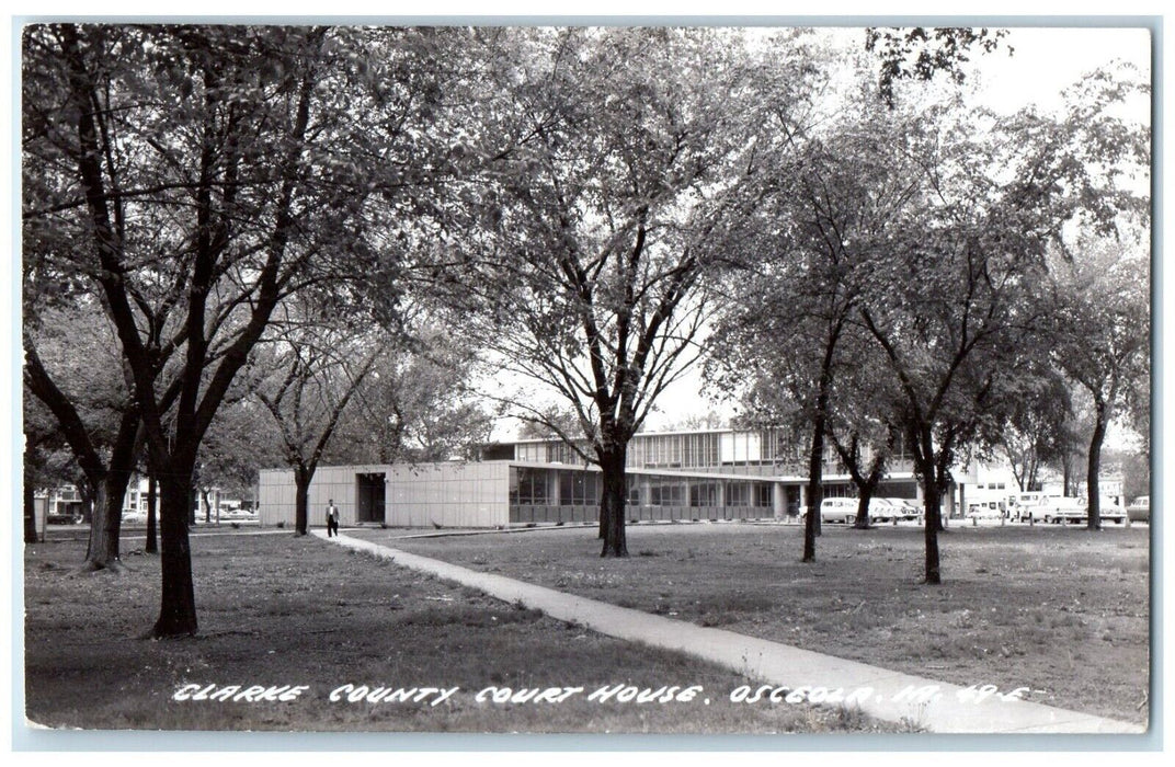 c1950's Clarke County Court House Osceola Iowa IA RPPC Photo Vintage Postcard