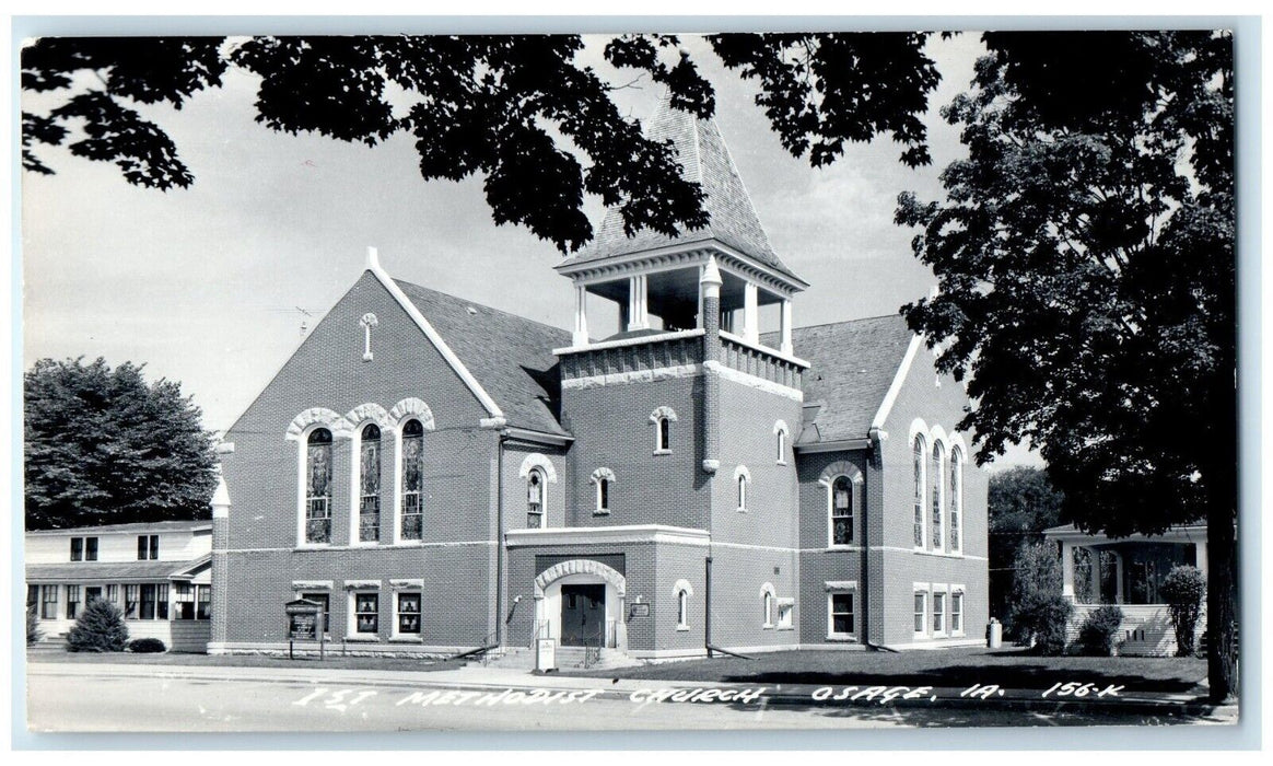 c1940's 1st Presbyterian Church Osage Iowa IA RPPC Photo Vintage Postcard