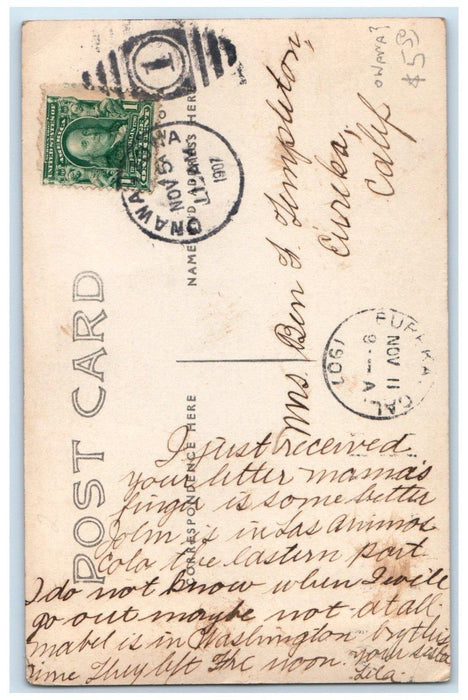 1907 Manual Training Oliver Building Onawa Iowa IA RPPC Photo Vintage Postcard