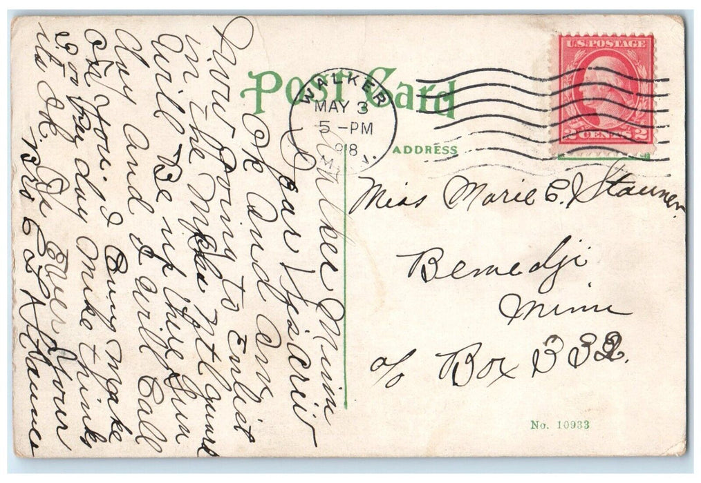 1918 Cleveland Boulevard Houses Car Walker Minnesota MN Posted Antique Postcard