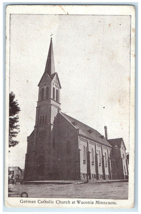 c1905 German Catholic Church At Waconia Minnesota MN Unposted Antique Postcard