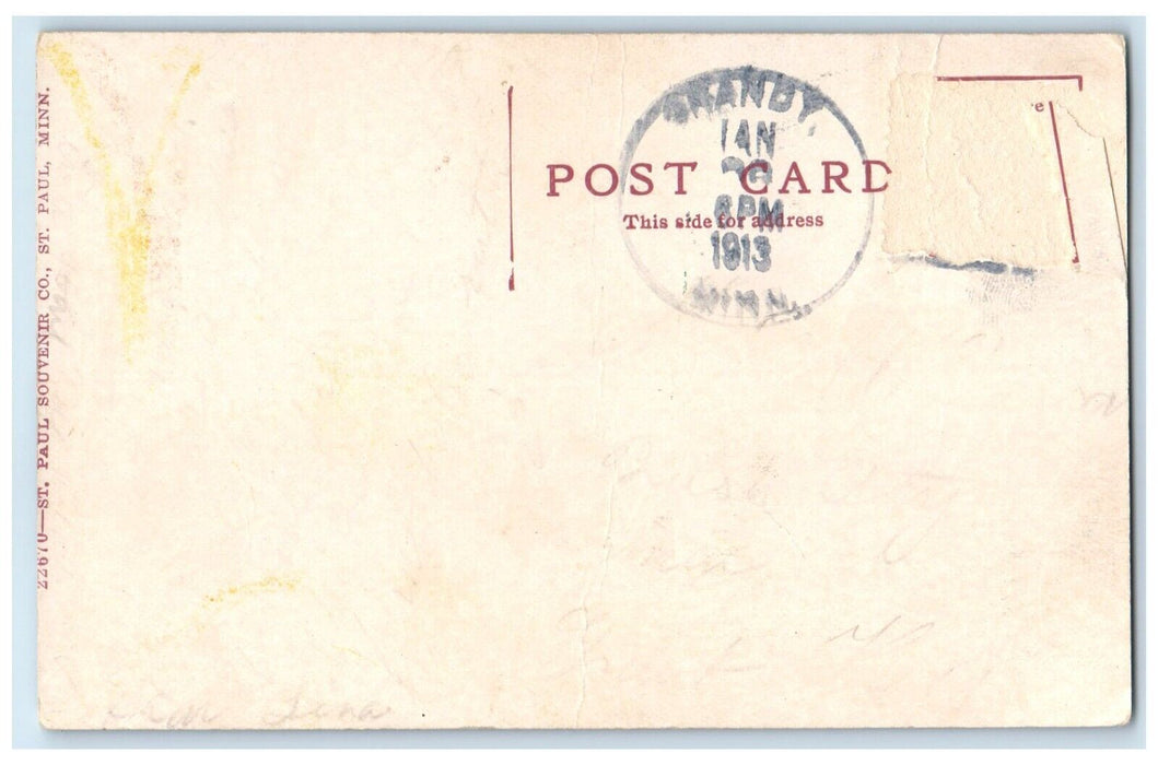 1913 View Of Lover's Lane Rush City Grandy Minnesota MN Antique Postcard