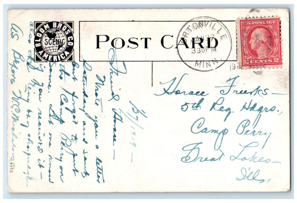 1919 Hartford Dock Big Stone Lake Ortonville Minnesota MN Posted Postcard
