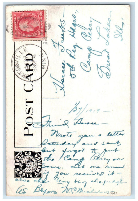 1919 Hartford Dock Big Stone Lake Ortonville Minnesota MN Posted Postcard