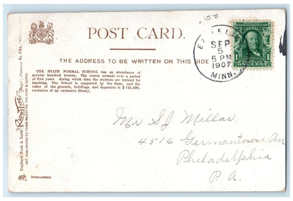 1907 State Normal School Building Mankato Minnesota MN Tuck's Antique Postcard