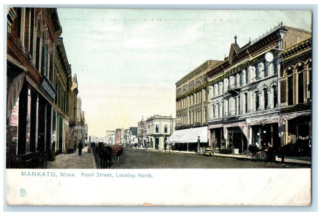 c1905 Front Street Looking North Mankato Minnesota MN Tuck's Antique Postcard