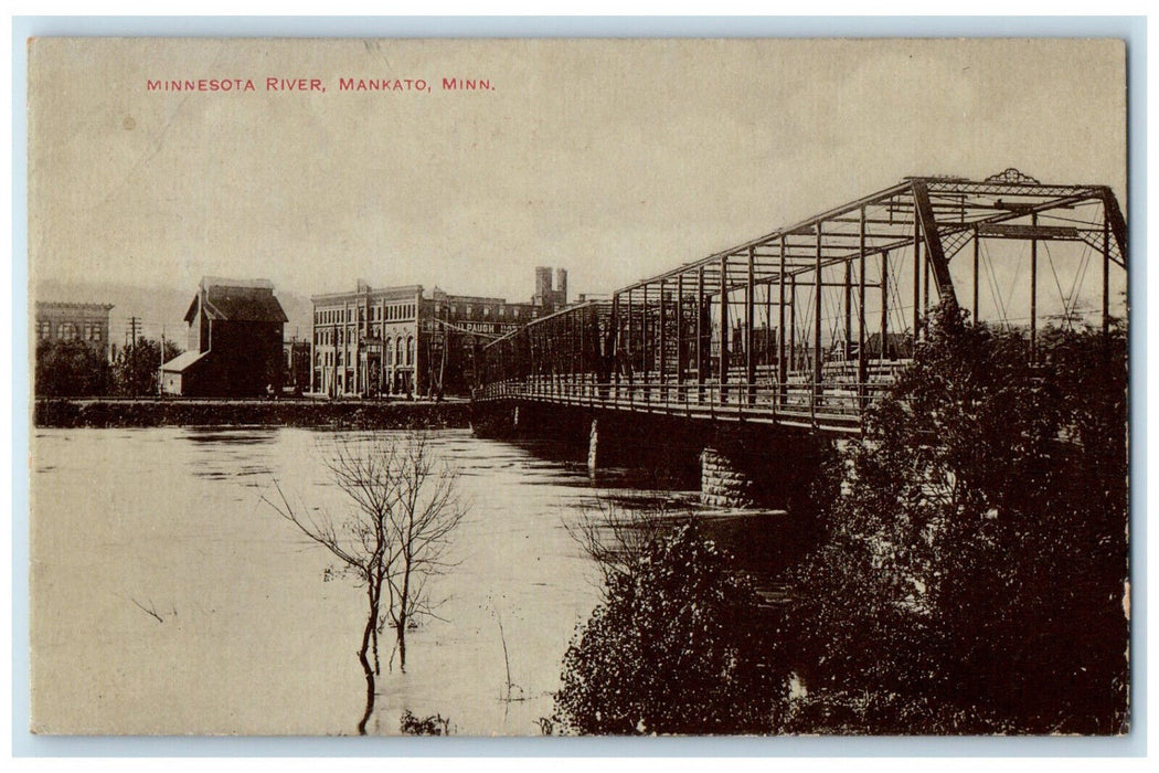 c1910 Bridge View Minnesota River Mankato Minnesota MN Unposted Postcard