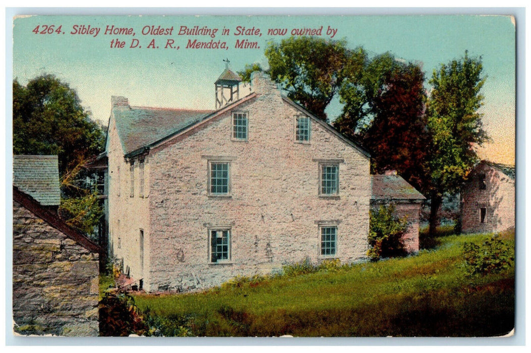 c1910 Sibley Home Oldest Building in State Mendota Minnesota MN Postcard