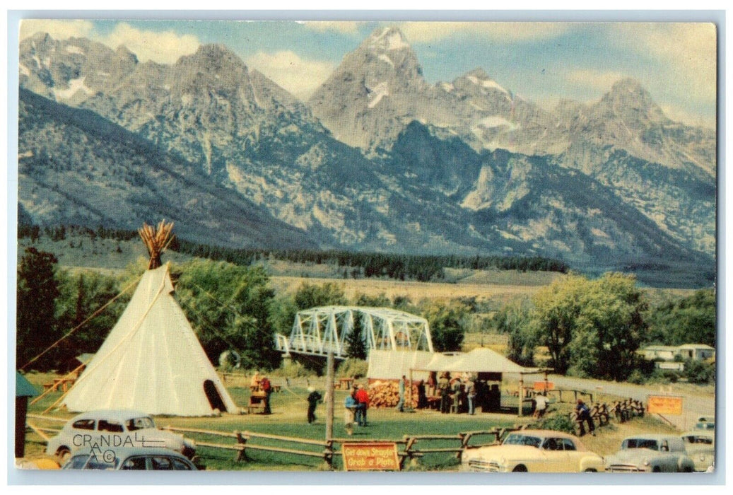 1960 Chuck Wagon Moose Jackson Hole Wyoming Vintage Selithco True Color Postcard