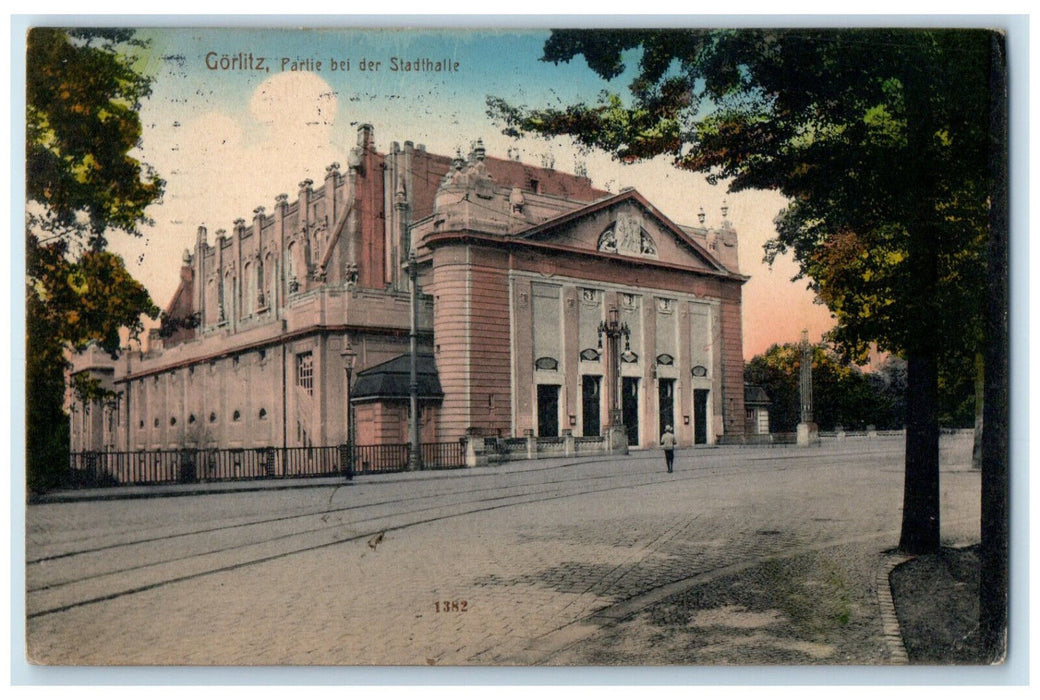 1913 Entrance View of Gorlitz Town Hall Germany Posted Antique Postcard