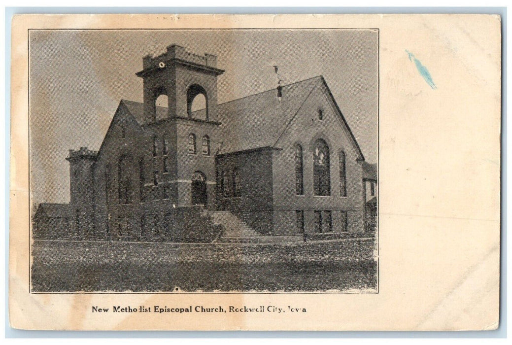 1905 New Methodist Episcopal Church Chapel Exterior Rockwell City Iowa Postcard