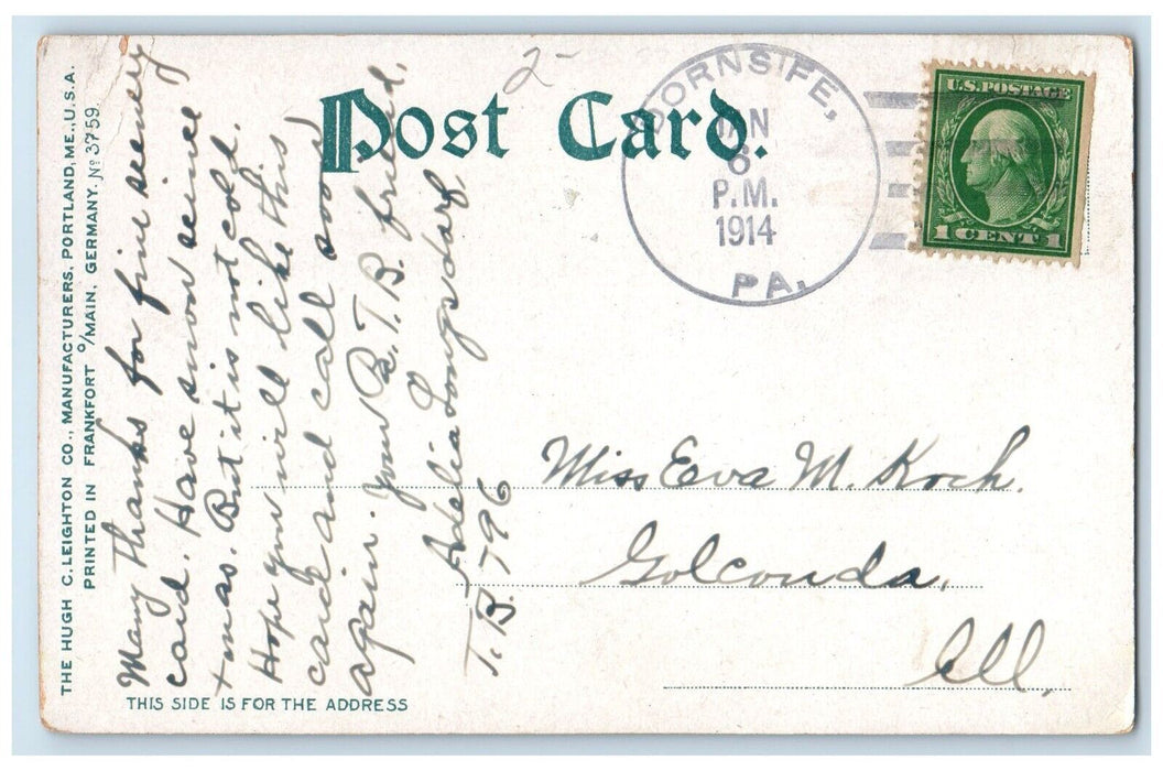 1914 Exterior View Observatory Allegany College Meadville Pennsylvania Postcard