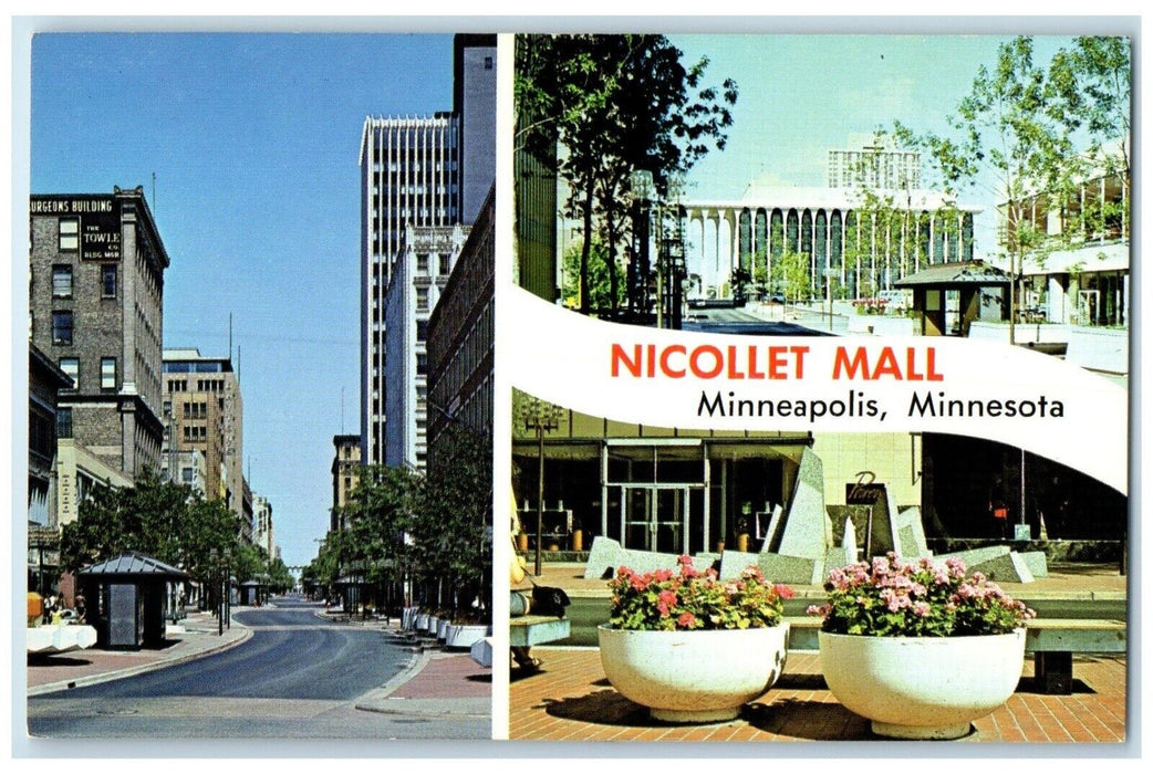 c1960 Nicollet Mall Multi-View Minneapolis Minnesota MN Vintage Antique Postcard