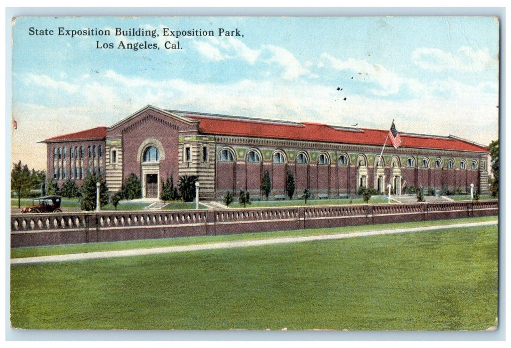 1917 State Exposition Building Exposition Park Los Angeles California Postcard