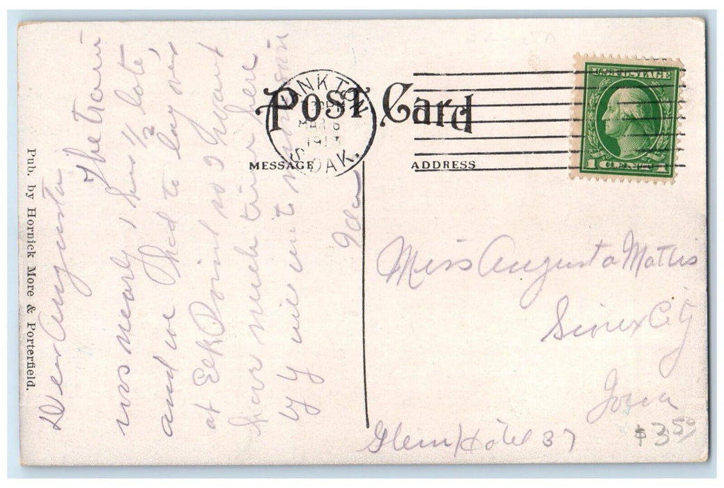 1913 Northwestern National Bank Exterior Building Road Sioux City Iowa Postcard