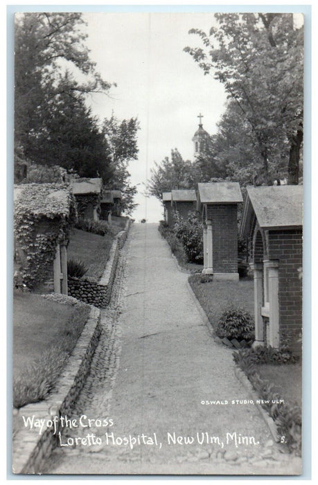 Way Of The Cross Loretto Hospital New Ulm Minnesota MN RPPC Photo Postcard