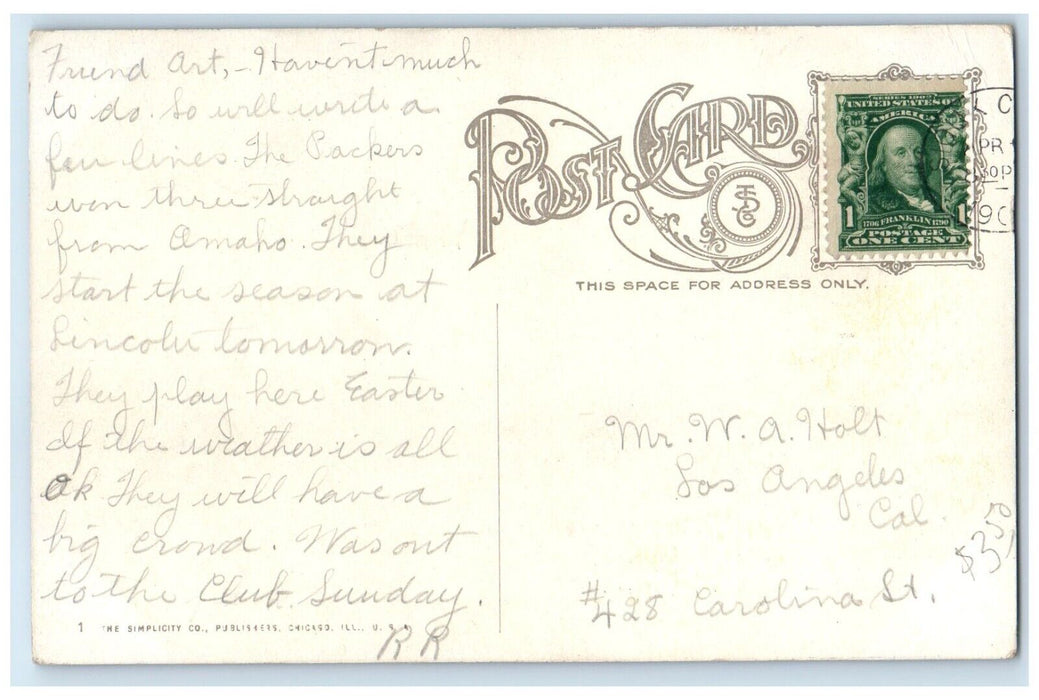 c1910's Council Oak Club House River Front Sioux City Iowa IA Antique Postcard