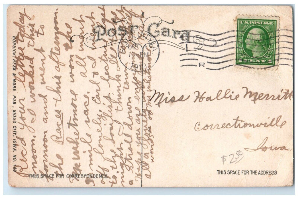 1912 Grain Exchange Building Stores Street View Sioux City Iowa IA Postcard