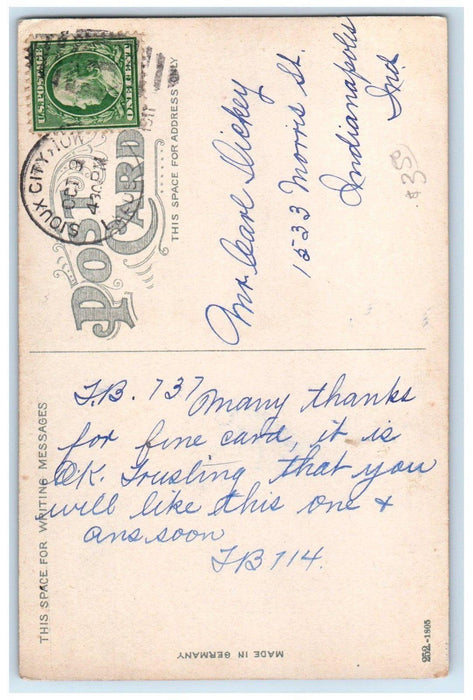 1911 View Of Hunter's Ferry Sioux Near Sioux City Iowa IA Antique Postcard