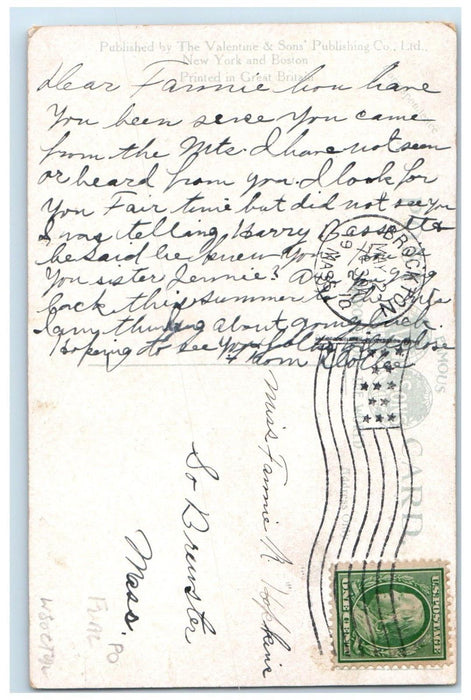 1910 Post Office Building Street View Brockton Massachusetts MA Antique Postcard
