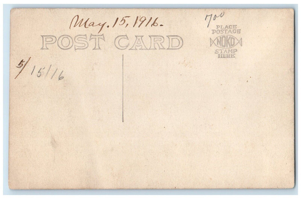 1916 Students Campus Photo RPPC Photo Unposted Antique Postcard