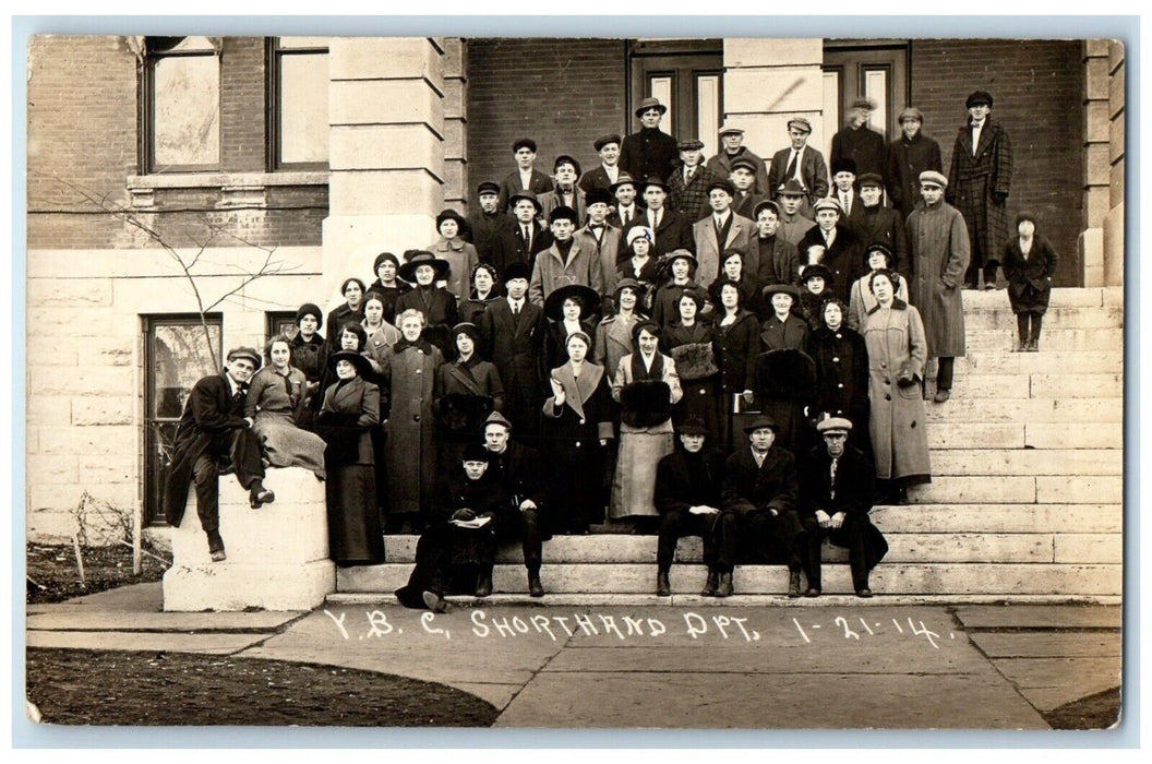 1914 YBC Shorthand Department York Nebraska NE RPPC Photo Antique Postcard