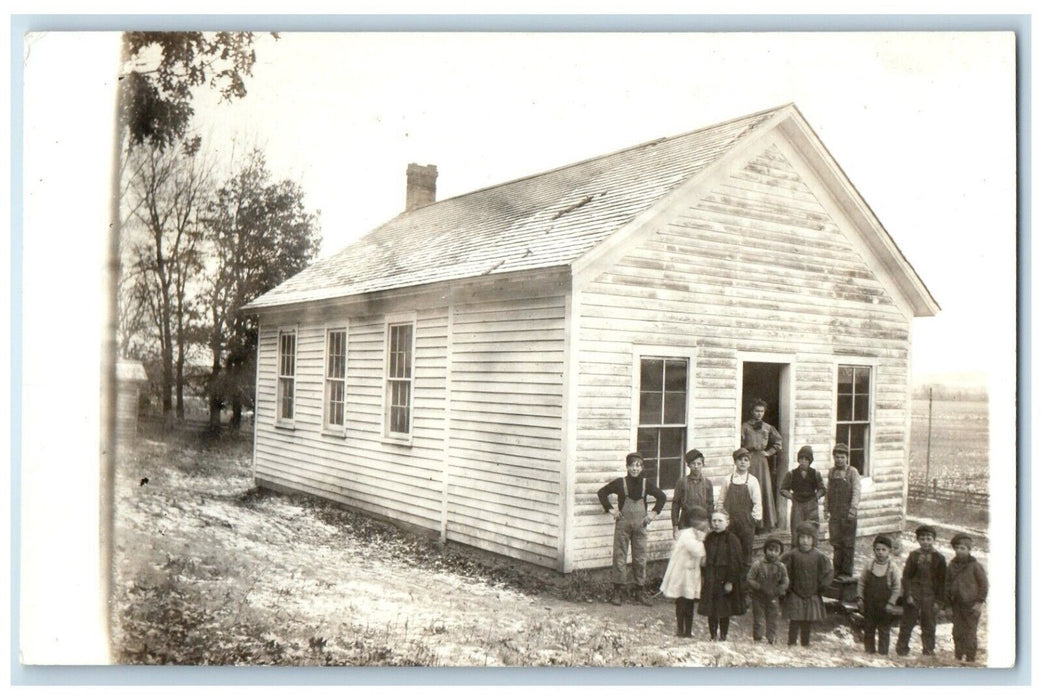 c1910's Childrens Students School Campus RPPC Photo Unposted Antique Postcard