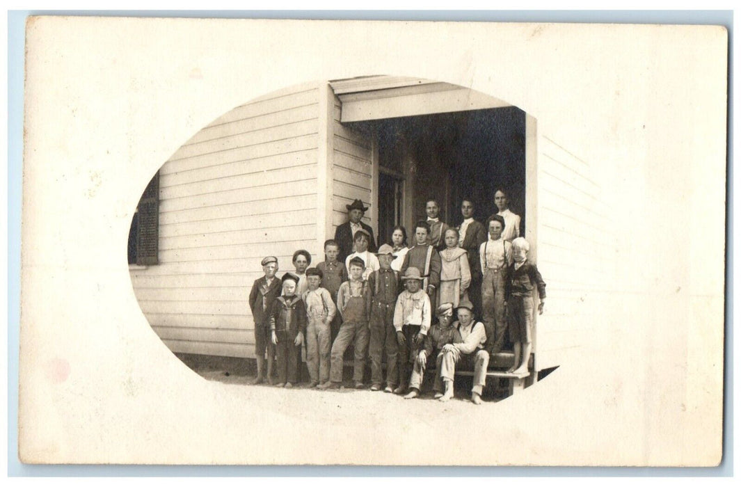 c1905 Students Childrens At School RPPC Photo Unposted Antique Postcard