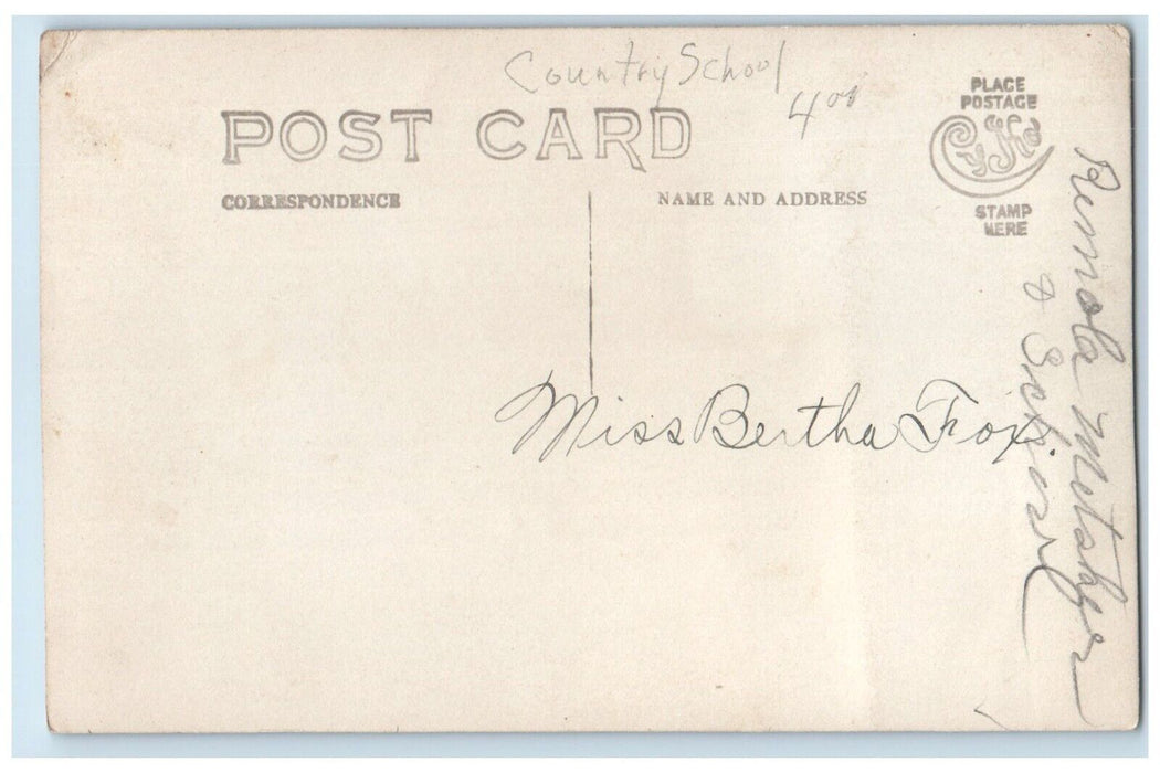 c1910's Country School Students Childrens RPPC Photo Posted Antique Postcard