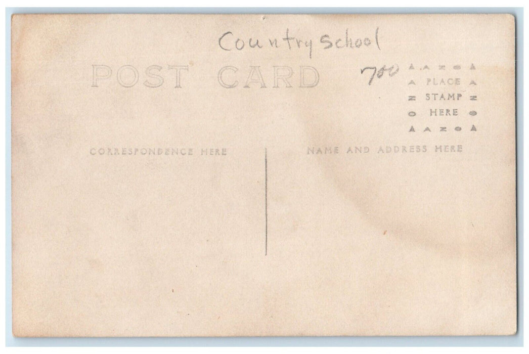 c1910's Students Childrens Country School RPPC Photo Unposted Antique Postcard