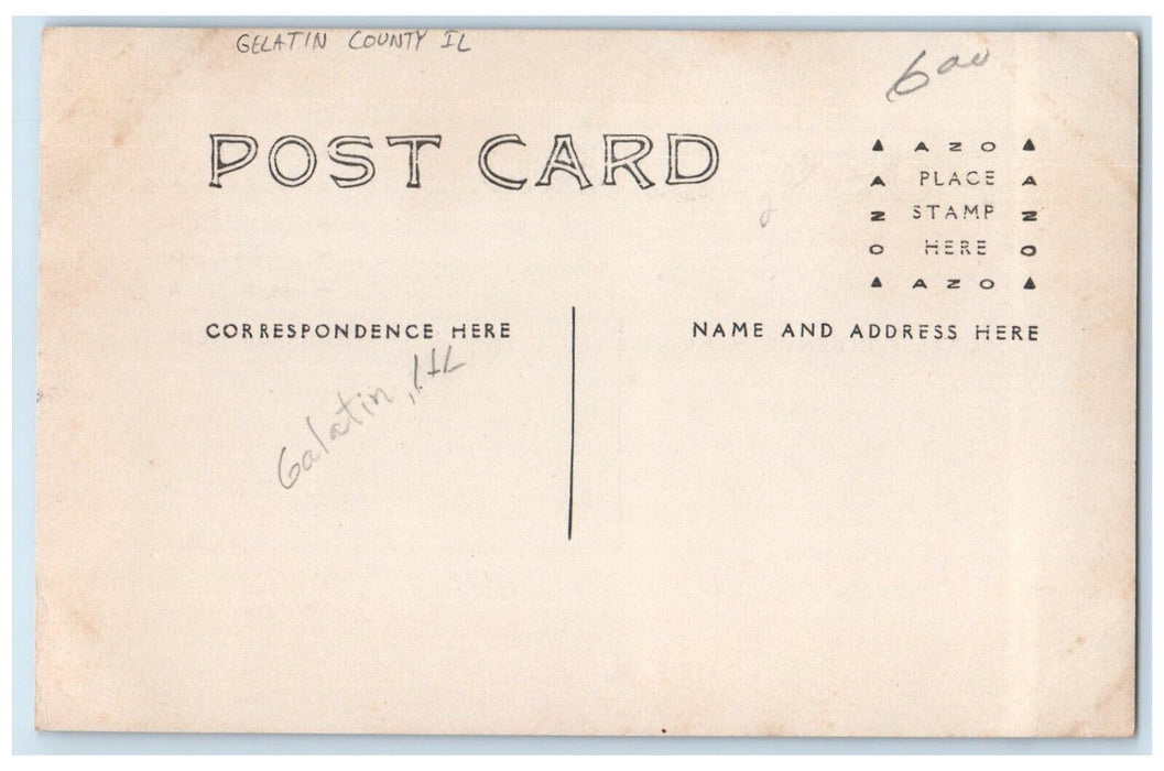 1908 Street View Winter Gelatin County Illinois IL RPPC Photo Antique Postcard