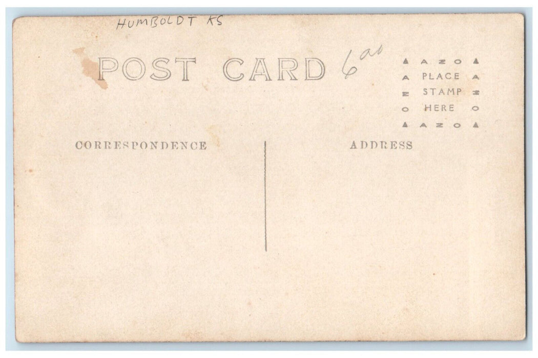 c1910's Public School Building Bell Humboldt Kansas KS RPPC Photo Postcard
