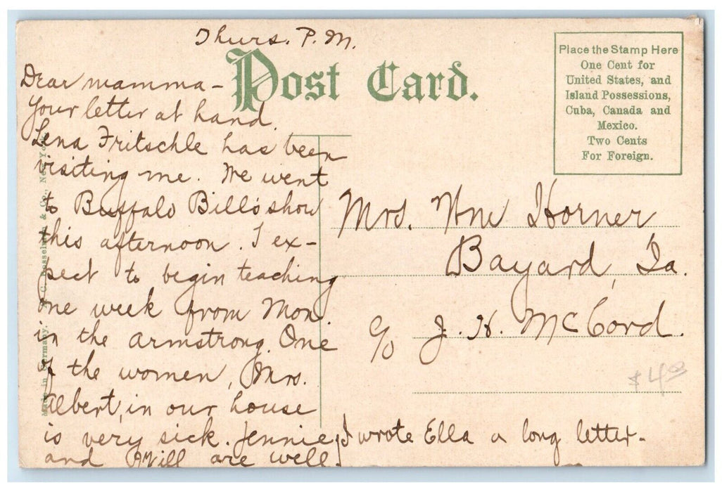 c1908 Josephine Steamer Ship River Lake Sioux City Iowa Vintage Antique Postcard