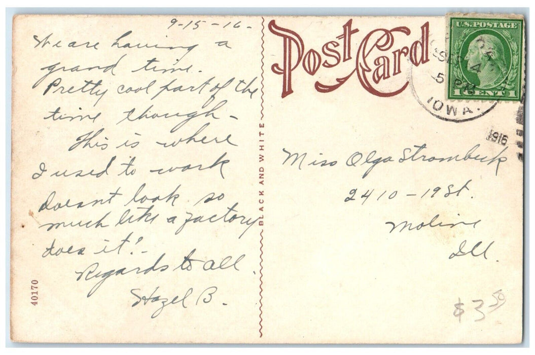 1916 Thomas Murphy Calendar Factory Exterior Building Red Oak Iowa IA Postcard