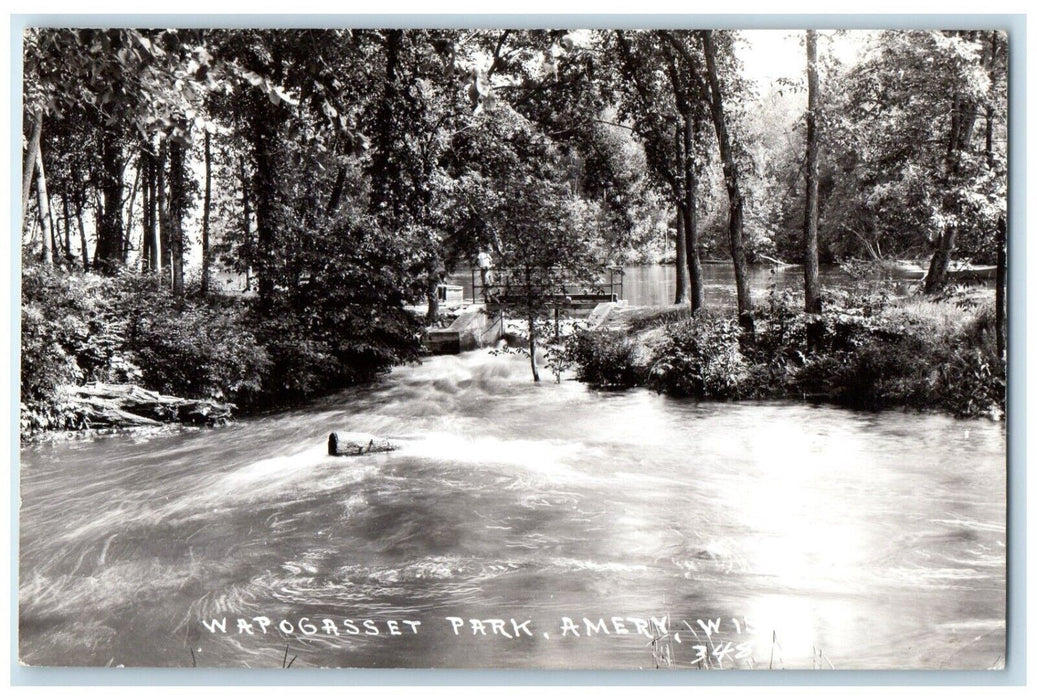 1941 View Of Wapogasset Park Amery Wisconsin WI RPPC Photo Vintage Postcard