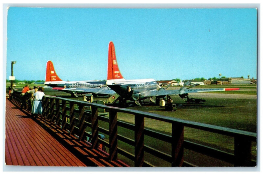 c1960 Boeing Stratocruisers Minneapolis St Paul Metropolitan Airport MN Postcard
