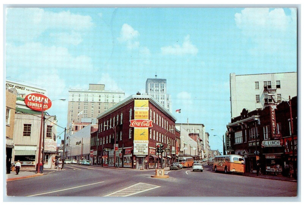 1962 View Downtown Five Points East Exterior Durham North Carolina NC Postcard