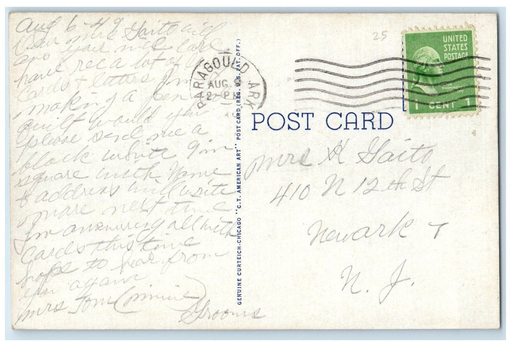 c1930's Post Office Building Street View Paragould Arkansas AR Vintage Postcard