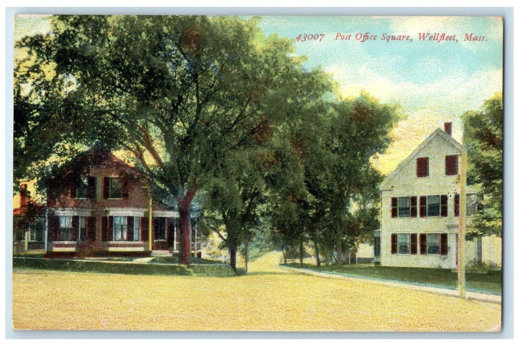 c1910's Post Office Building Square Wellfleet Massachusetts MA Antique Postcard