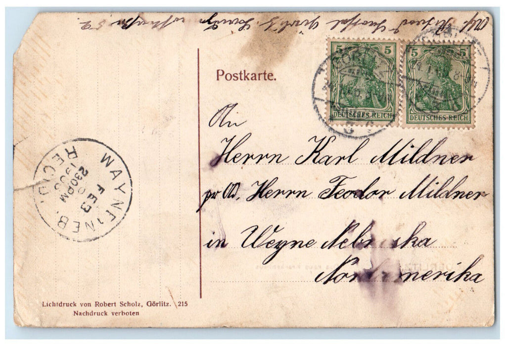 1906 The New Hospital and Near Building in Goerlitz Germany Posted Postcard