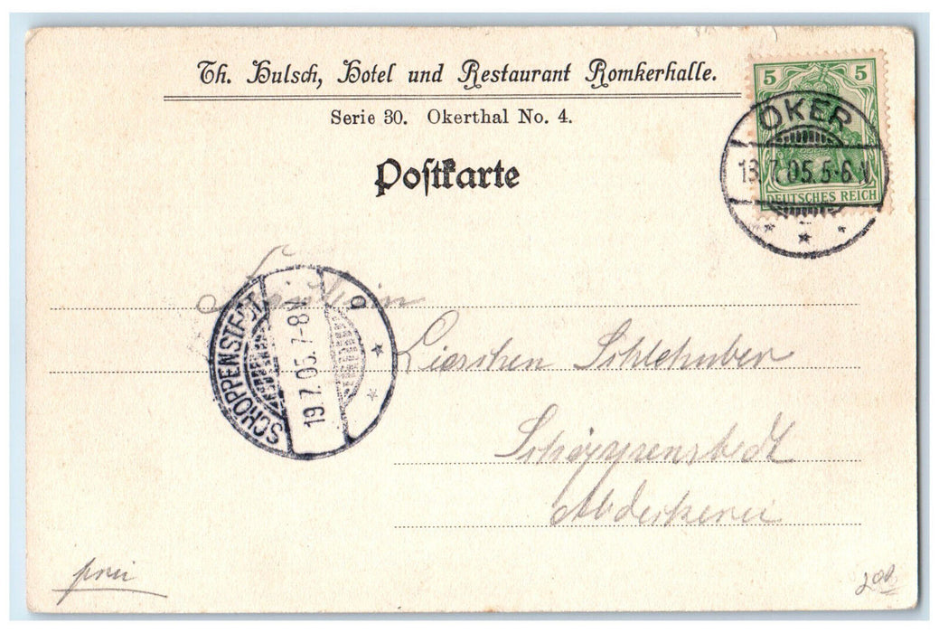 1905 Scene at New Okerthalweg Island Bridge Germany Posted Antique Postcard