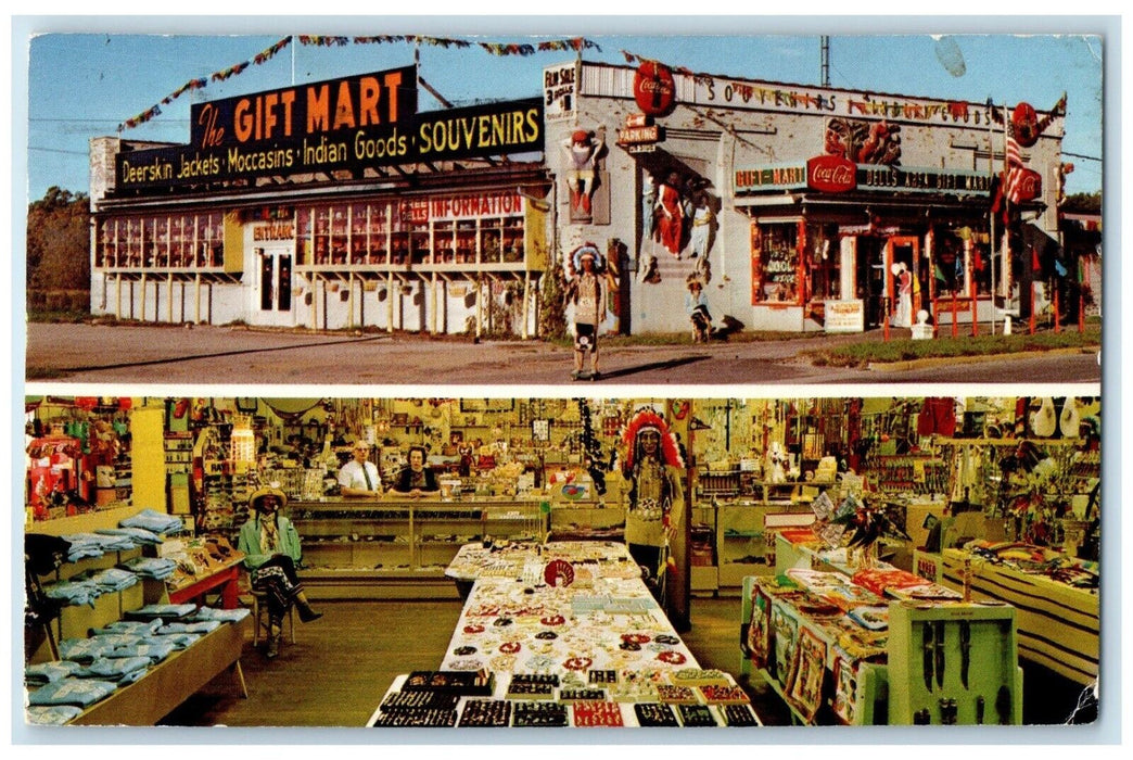 c1960 Multi-View Gift Mart Store Lake Delton Dells Wisconsin WI Antique Postcard