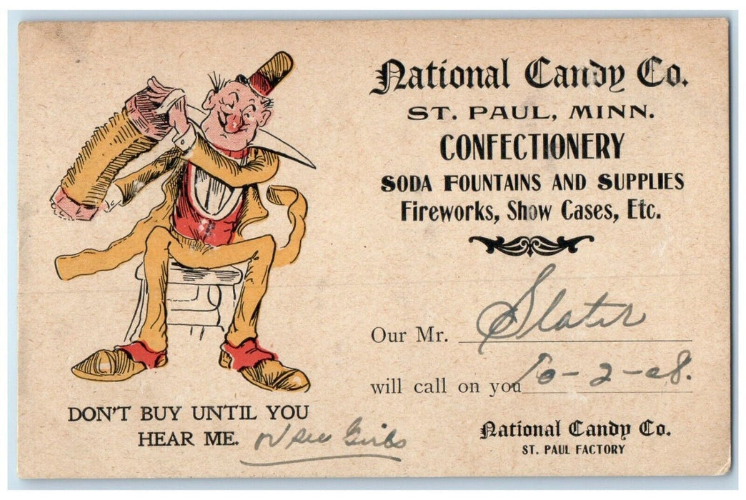 1908 National Candy Co. St Paul Sleep Eye Minnesota MN Advertising Postcard