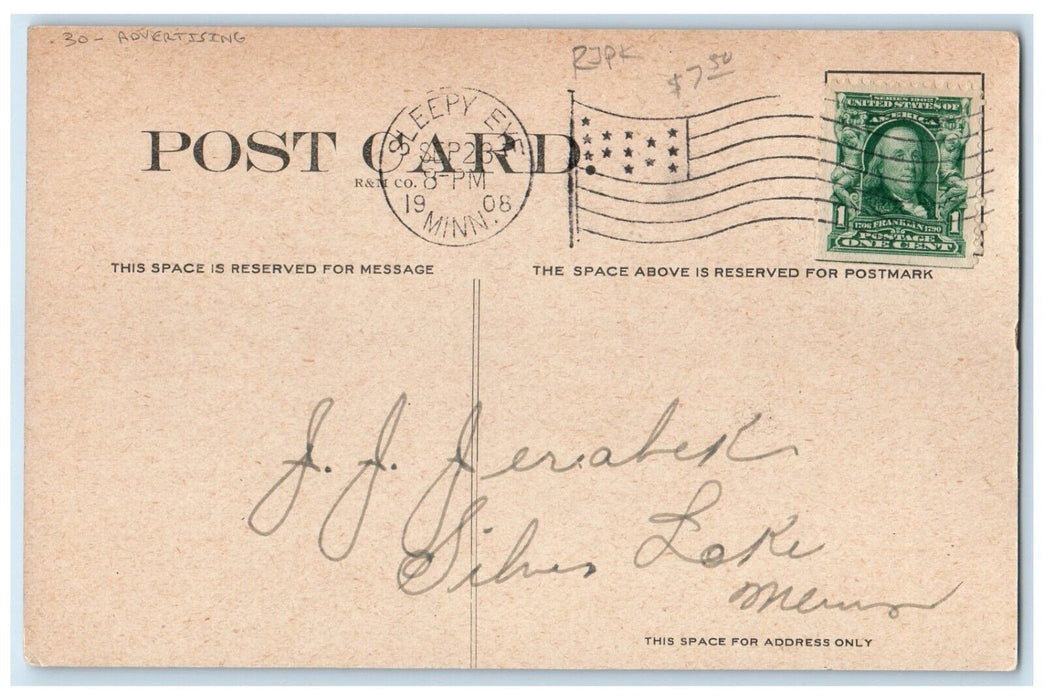 1908 National Candy Co. St Paul Sleep Eye Minnesota MN Advertising Postcard