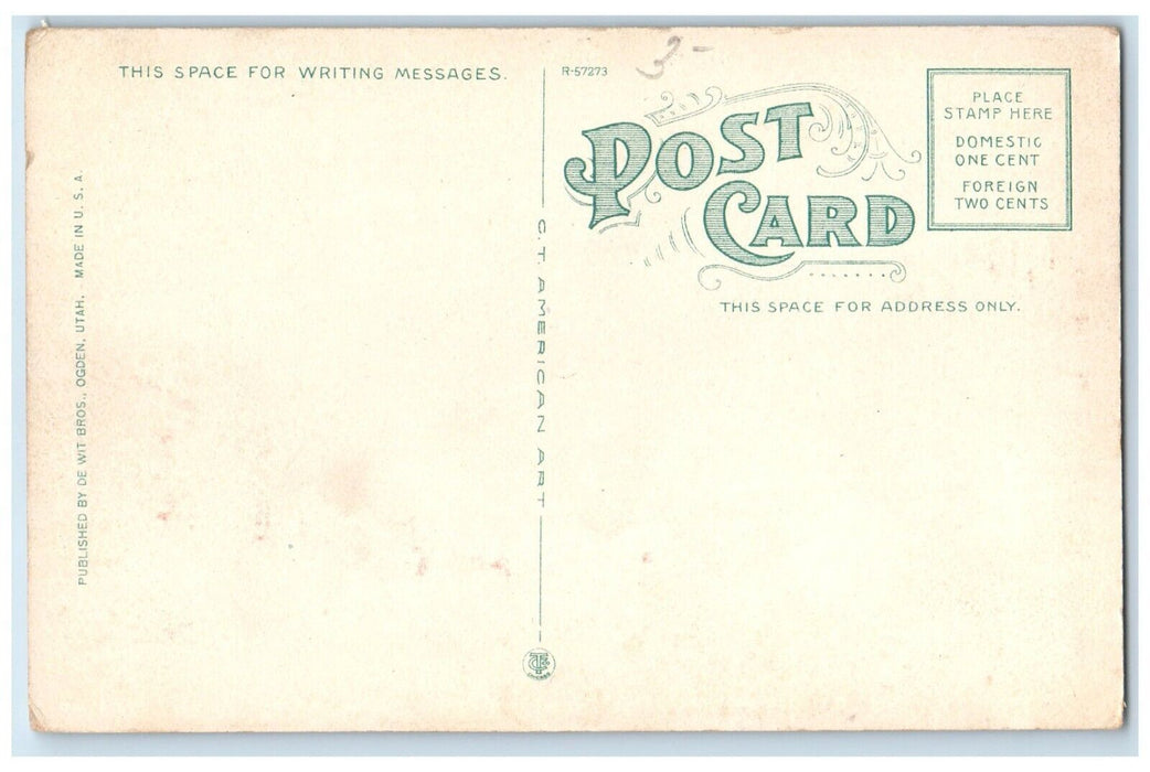 c1920 Busy Day Twenty Fifth Street Classic Cars Buildings Ogden Utah UT Postcard